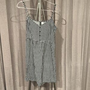 Divided‎ Monochrome Checkered Dress